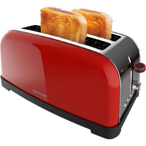 Cecotec Tostador vertical Toastin' time 1500 Red Lite, 1500W de Potencia, Capacidad para 4 Tostadas