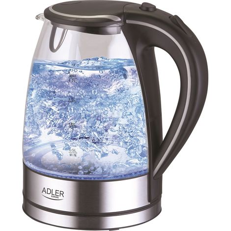 Adler AD 1225 Elektrischer Wasserkocher Schwarz Transparent 1,7L (1/5)