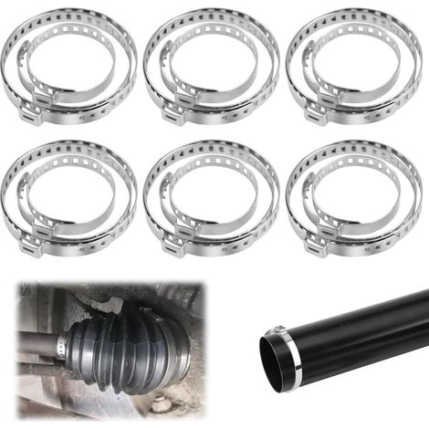 12 Pcs Collier Soufflet Cardan, 25-50mm et 50-120mm, pour Tuyaux, Filtres Collier de Serrage pour Soufflet de Cardan, Collier Soufflet Cardans en Acier Inox, Pince à Colliers Soufflet de Cardans (1/5)