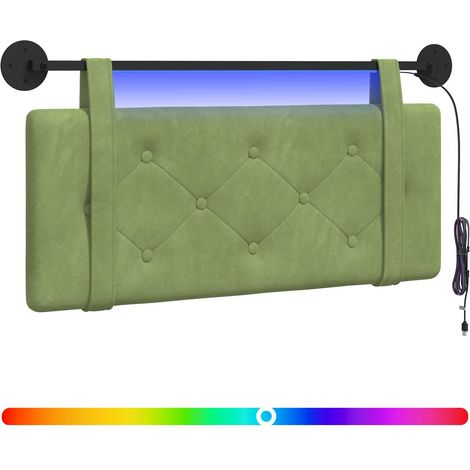 Maison Exclusive - Testiera sospesa Con luce LED Verde chiaro Velluto (1/5)