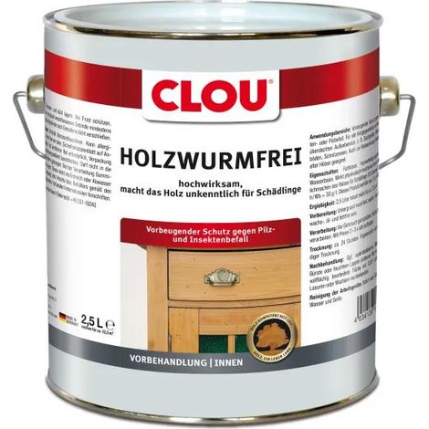 Clou Holzschutz Holzwurmfrei 2,5 L Holzschutzlasur