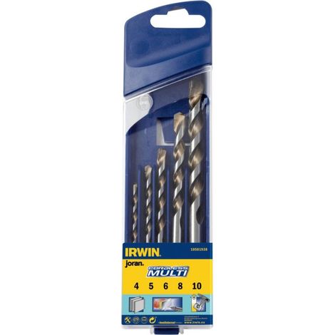 IRWIN 10501938 Juego de - brocas (Taladro, Juego de brocas, Hormigón ligero, Mármol, Chapa metálica, Madera, Mango cilíndrico, 5 pieza(s)) (1/4)