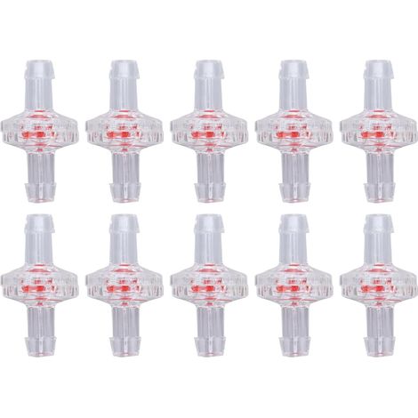 10pcs Clapet Anti-retour 1 Voie PP en Plastique pour Tuyau - Diaphragme Barbe pour L'alimentation avec Arrêt D'eau (5mm Transparent) (1/5)