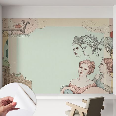 Papier peint adhésif décoratif avec colle pour salon chambre et bureau Installation rapide Collage classique 152x104 cm (1/5)