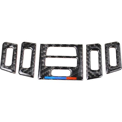 Set Carbonfaser-Zubehör für die Modifizierung der Luftauslassdüsen im Auto, Ersatzaufkleber für die Mittelkonsole, Abdeckung für die Luftauslassdüsen, kompatibel mit E90 E92-14.85.3cm (1/2)
