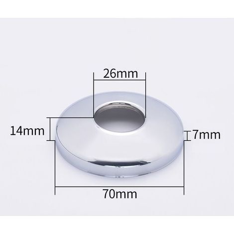 Rosetta per rubinetto con foro valvola in acciaio cromato da 26 mm, dimensioni 14 mm (10 pezzi)