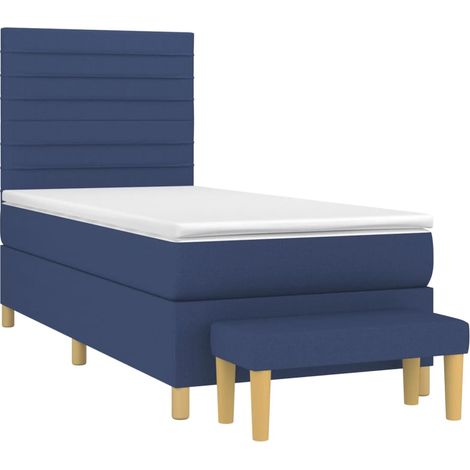 Boxspringbett mit Matratze Blau 90x200 cm Stoff vidaXL (1/5)