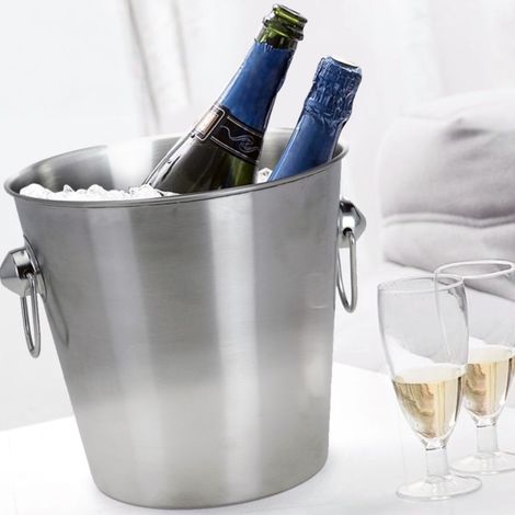 Trade Shop - Vajilla De Champagne De Puerta De Hielo En Acero Inoxidable Con Asas - (1/2)