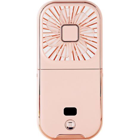Tischventilator, wiederaufladbarer Mini-Ventilator, tragbarer Ventilator, ultradünn und faltbar, mit Handyhalterung, 3000 mAh Kapazität, rosa.