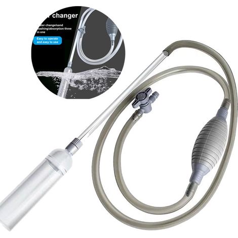 Nettoyeur d'aquarium par siphon, changeur d'eau pour aquarium, pompe à eau, cloche de vidange pour aquarium, nettoyeur de fond pour aquarium (1/4)