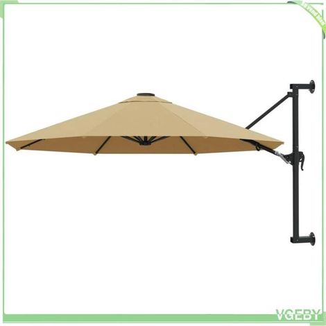 Parasol mural - FAFEICY - 44866 - 300 cm Ø - Toile polyester anti-UV - Mécanisme à manivelle (1/5)