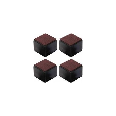 Lot de 4 rehausseurs de meubles autocollants en acier au carbone - hauteur 50 mm pour lits, canapés, armoires - carrés noirs. (1/4)