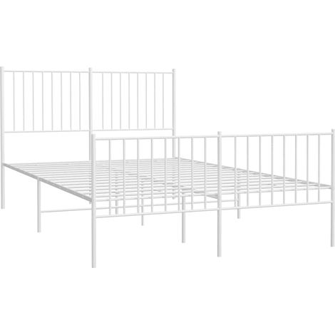 Estructura cama sin colchón con estribo metal blanco 135x190 cm vidaXL (1/5)