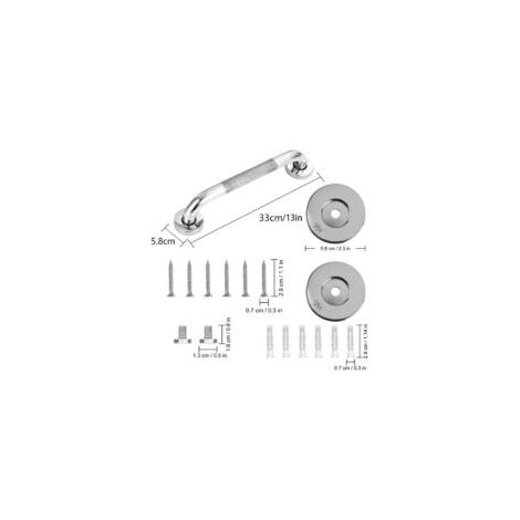 Set mit 2 Haltegriffen aus Edelstahl 304 mit rutschfestem Griff für Badewanne, WC, Badezimmer und Treppengeländer – Crezuo