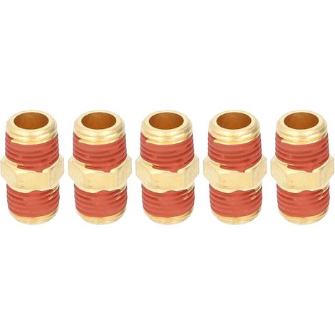 Raccord Mâle 1/4 NPT, Raccord Hexagonal en Laiton, Conception Anti-fuite avec Couche de Caoutchouc, Connexion Sécurisée du Tuyau d'air pour Systèmes de Plomberie