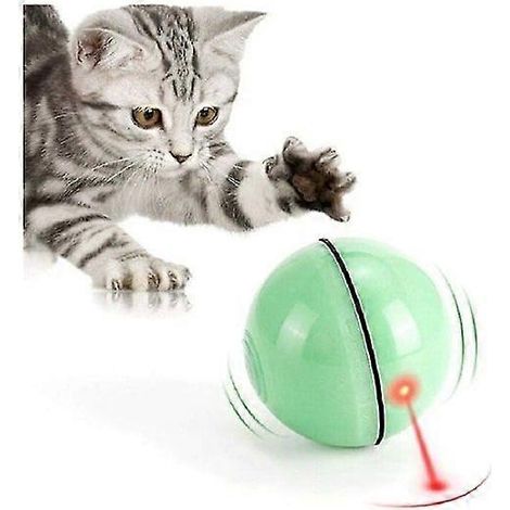 Jouet interactif pour chat, balle rotative à 360°, jouet de sport LED rechargeable par USB, balle interactive auto-rotative pour attraper et jouer avec un chaton (vert) 2 (1/5)