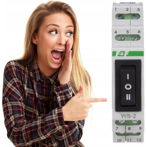 F&F Interrupteur tridirectionnel WB-2 - 16A - IP20 - Pratique et fiable - Installation facile (1/5)