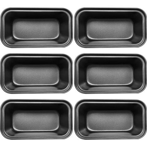 Mini-Brotform – Antihaft-Kohlenstoffstahl – 15,7 x 8,1 x 4,2 cm – Für Bananenbrot, Kuchen und Toast – 6er-Set (1/5)