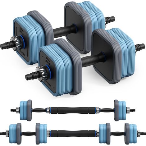 Haltères Réglables, 3 en 1 avec Barres Connectées, 20 kg, Idéal pour Fitness et Musculation à Domicile ou en Salle De Sport, MERACH