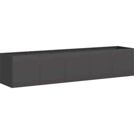 Jardinière,Bac à fleurs,Pot de fleurs Noir 200x40x40 cm Acier laminé à froid CFW71398 (1/5)