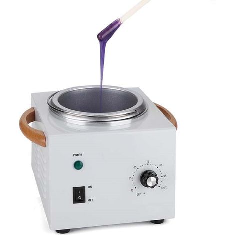 Chauffe Cire Epilation 500ML Doublure en Aluminium  Wax Hair Remover Température réglable 45-105°C,150W,Manche en Bois,Pour Jambes Visage Aisselles Epilation Maillot (1/5)
