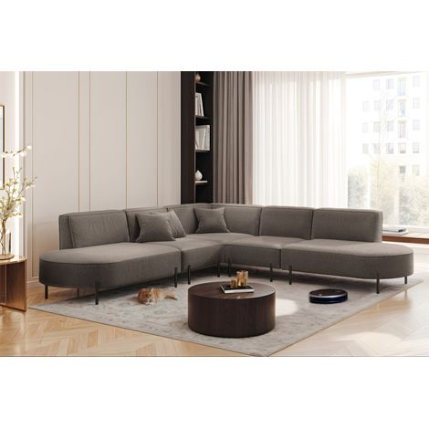 Ecksofa Designersofa VALENCIA Stoff Quelle Braun Universal (1/2)