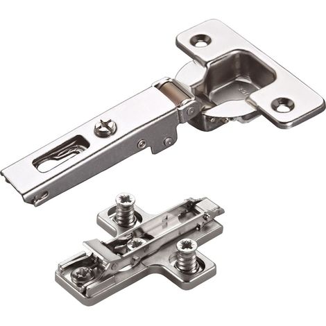 2 x Salice Topfband 110° Serie 200 Bohrbild T52 Eckanschlag inkl. Kreuz-Montageplatte Höhe 6 mm mit vormontierten Euroschrauben und Exzenterverstellung Schrankscharnier von SOTECH (1/4)
