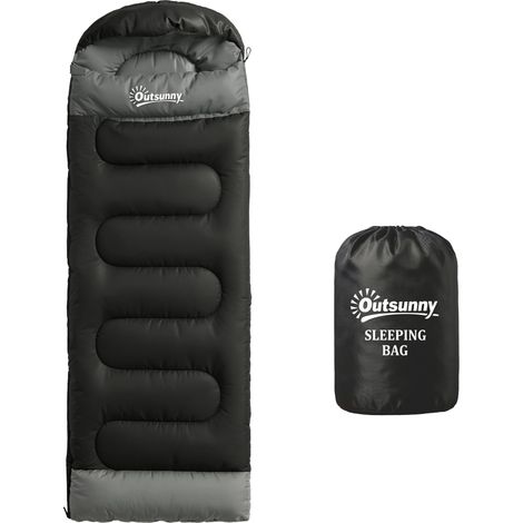 Sac de couchage pour adultes. Léger et compact. Noir