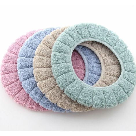 Abattant adulte pour WC rose Coussinets de couverture de siège de toilette lavables extensibles plus chauds et plus chauds pour salle de bain (1/5)