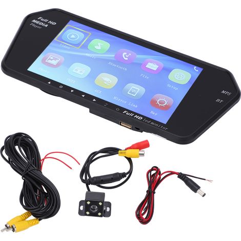 Écran de recul 7 pouces avec caméra, moniteur Bluetooth pour voiture, SUV et camion, affichage arrière avec télécommande, kit complet (1/5)