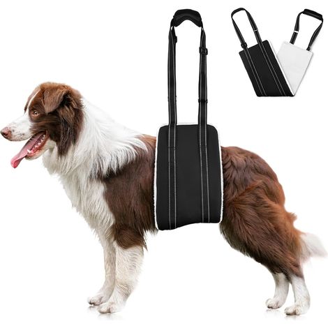 Harnais pour Chien Handicapé, Harnais réglable pour Chien, Aide à la Marche, Cuir PU Imperméable et Anti-Salissure et Matériau Doux et Moelleux, Convient aux Chiens âgés et handicapés (1/5)