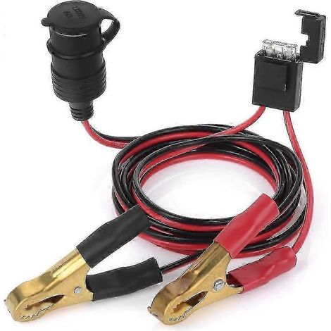 Prise allume-cigare pour voiture, rallonge étanche 12V/24V avec porte-fusible et câble, compatible avec les bateaux, les motos et les voitures. (1/4)