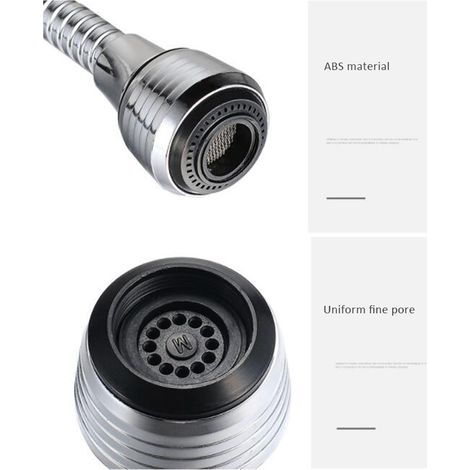 Adaptateur de Robinet Rotatif 360° ABS + Douchette Économiseur d'eau + Filtre 7 Étages (1/5)