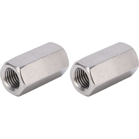 Lot de 2 écrous de raccordement hexagonaux en acier inoxydable antirouille et anticorrosion M16 pour connexion (1/5)