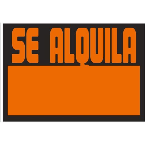 Señal informativa Se Alquila (amarillo y naranja) AC5  Naranja                                                        420X297 mm
