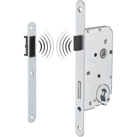 Thirard – Serrure magnétique encastrable à cylindre pour porte intérieure – Système silencieux avec pêne rétractable – Têtière inox à bouts ronds (1/5)