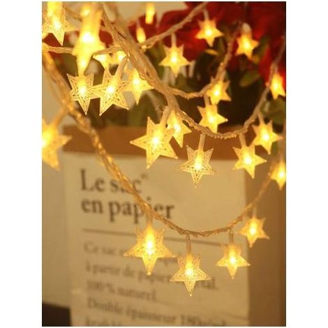 Rideau Lumineux, 200 LED, 2 x 2 m, USB, Lumière Blanc Chaud, Décor Chambre, Jardin, Terrasse, Extérieur, Balcon, Mariage, Noël, Fête, Patio, Clôture, Intérieur (1/4)