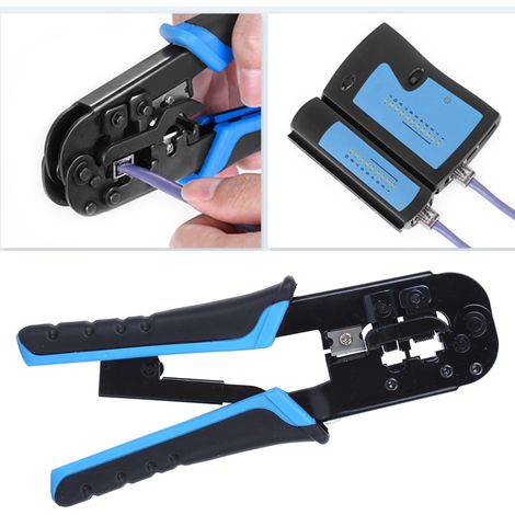 Pince à sertir et dénuder double usage pour câbles réseau RJ45 et RJ11 (8 broches 6 broches). (1/5)