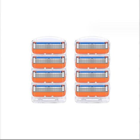 rasoir electriques hommes-5 Lames Rasoir Manuel Compatible Heads Universelles – Antirouille Ergonomique pour Rasage Précision Douceur (8 Têtes Orange) (1/3)
