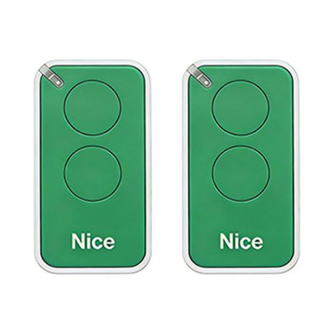 Lot de 2 télécommandes pour Nice INTI2B 433.92MHz, 2 canal, pour systèmes d'automatisation de portails et de garages, couleur verte