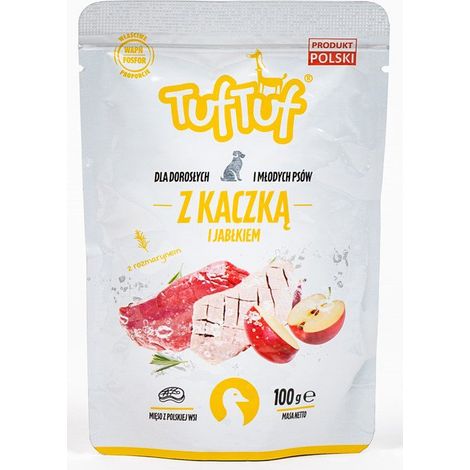 Tuf tuf  Comida húmeda para perros  Sobre de 100 g - Pato con manzana 100 g