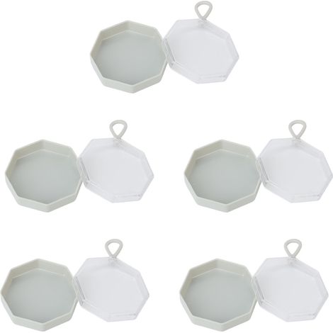 Boîte de rangement pour 5 éponges à maquillage, couvercle transparent ABS 2,5x6cm, coffret à coussins poudre. (1/5)