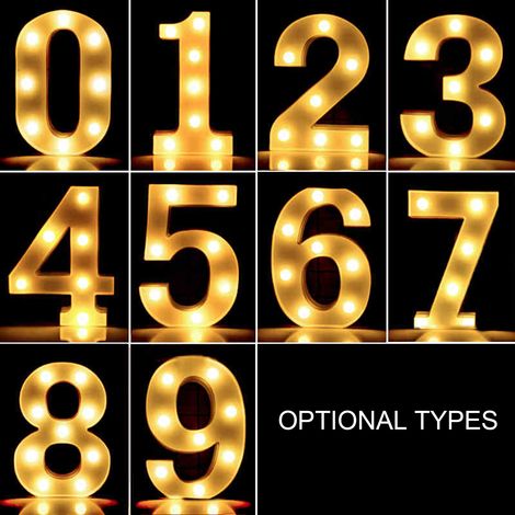 Panneau lumineux à LED avec ampoules, lampe de nuit, blanc chaud, effet lumineux constant, 2 piles AA, résistance à l'eau IP54, pour anniversaire, Noël, mariage, fête à domicile, décoration de bar (1/5)