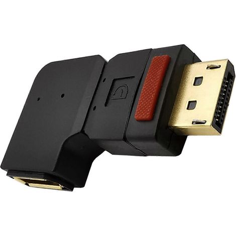 Adaptateur d'extension mâle vers femelle DisplayPort DP 60 Hz avec verrouillage, 1 pièce - Coude à droite (1/4)