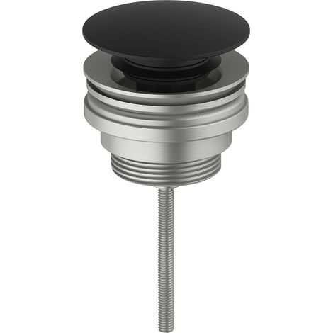 Push Open Ablaufventil 5/4 Zoll - Universal Schaftventil mit Staufunktion 2in1 - verschließbar, schwarz matt (1/4)