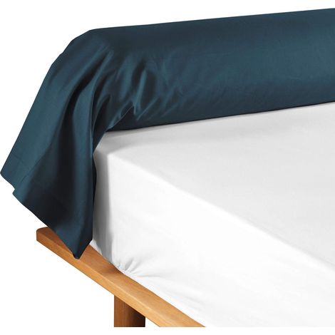 Taie de traversin 85 x 185 cm uni 57 fils lina +point bourdon Bleu