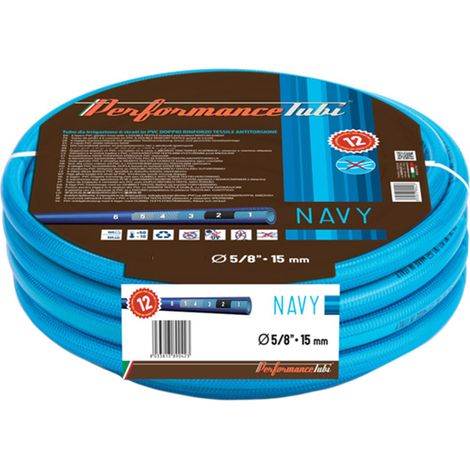 TUBO ACQUA NAVY BLU ANTITORSIONE mm.5/8"x25mt. (1/4)