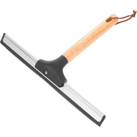 Raclette à vitres intérieure avec manche en bois et lame silicone  de douche multifonctionnelle pou