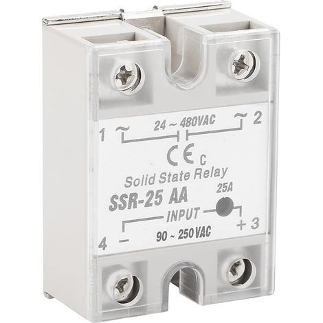Módulo de relé de estado sólido SSR25 AA 25A Entrada CA-CA 90-250V Salida CA 24-480V CA (1/5)