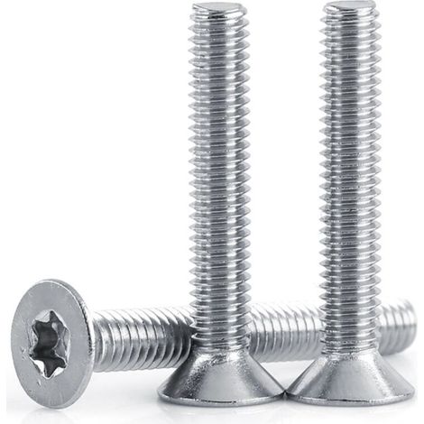 50pcs Vis à métaux M4 en acier inoxydable à tête plate (M4×30) (1/2)